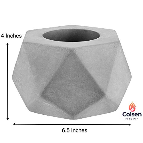 Colsen Tabletop Rubbing Alcohol Fireplace Indoor Outdoor Fire Pit Portable Fire Concrete Bowl Pot Fireplace (HEX Small) - Thumbnail 4
