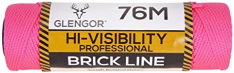Glengor Professional High Visibility Nylon Brick Line | 76M | Mason Line Level for Construction, Gardening, DIY.