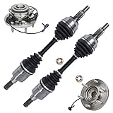 Detroit Axle - 4WD Front CV Axles Wheel Bearing Hubs for 2006-2010 Hummer H3, 2009-2010 H3T, 2 CV Axle Drive Shafts 2 Wheel Bearing Hubs Assembly Replacement