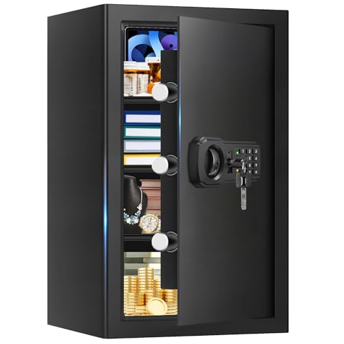 Large Fireproof Safe with Digital Keypad and Removable Shelf