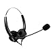 immagine 5AGPtEK Centro Chiamate in Vivavoce Cancellazione del Rumore con filo Binaural Headset con Microfono e Testa RJ9 Cristallo 4 pin per Telefono da Scrivania - Consulting Services per telefono, assicurazioni, banche, ospedali, aziende ecc.