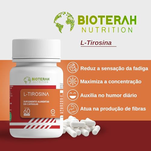 L-Tirosina 60CAPS BIOTERAH Suplemento Alimentar Vitaminas Auxilio Humor