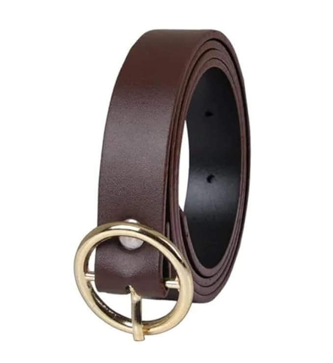 Women's and Girl's PU Leather Casual Formal Dresses Belt Single O-Ring Design Buckle Belt (Fits On Upto 36 Inch waist Free Size)-image-35