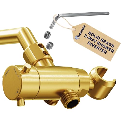 HammerHead Metal 3 Way Shower Diverter Valve with Shower Head Holder