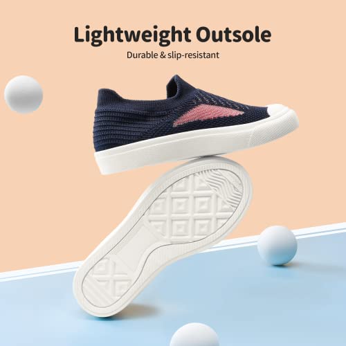 Dream Pairs Sneakers Boys Girls Machine Wash Little Kids Lightweight Slip-On Walking Shoes With Laundry Bag Navy Size 4 Big Kid Sdfs2309K #TOP2