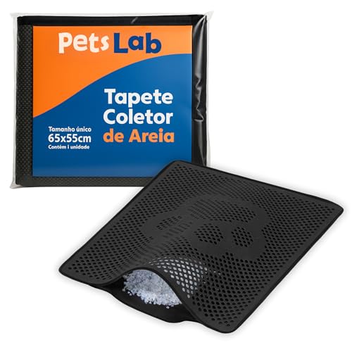 PetsLab - Tapete Coletor De Areia Higiênico Caixa de Areia Para Gatos 65 x 55cm Tamanho Único Anti Sujeira Impermeável