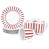 Dimensions : (assiette à gâteau) Ø 20,3 cm, hauteur 2,3 cm, 360 g | (tasse à café) Ø 8,8 cm, longueur avec anse 11,7 cm, hauteur 10,5 cm, 330 g | passe au lave-vaisselle et au micro-ondes