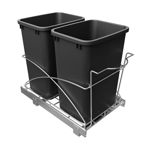Image of Pull Out Trash Can Under Cabinet,14 inch Wx22 inch D, Trash Can Not Included | Heavy Duty Kitchen Garbage Bin, Soft-Close Full Extension Slides, Slide Out Waste Container for Kitchen Cabinets