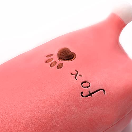 Plush Fox Toy, Long Pink Fox Stuffed Animal Pillow Kids Plush Toy Pillow Gift For Kids And Girls(Fox, 110Cm/43.3In) #TOP4