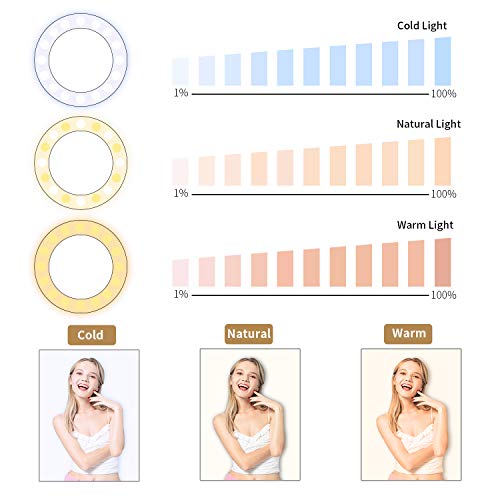 Meifigno Selfie Ring Light [3 Light Modes] [Rechargeable], Clip On Phone Camera Led Light, Adjustable Brightness Selfie Circle Light Designed For Iphone X Xr Xs 11 12 Pro Max Android Ipad Laptop #TOP1