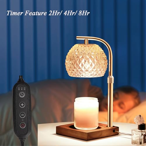 Mocalido Candle Warmer Lamp with Timer, Dimmable Electric Candle Warmer Adjustable Height, Top Candle Melter Warming Lamp for Scented Jar Candles, Amber by Mocalido - Image 4