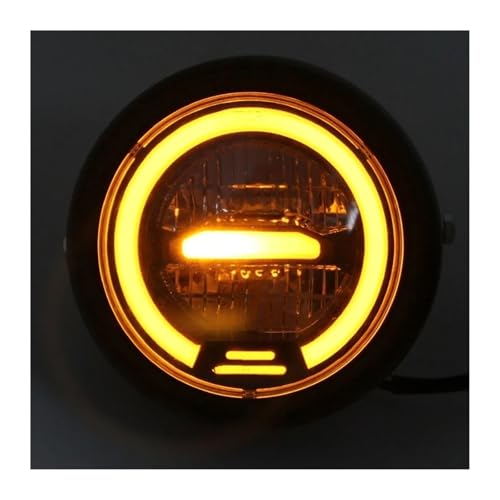 Image of Motorcycle Headlight Assembly Universal 6" Hi/Lo Beam Head Light Assembly 6 Inch Round LED Motorcycle Headlight Headlamp(2)