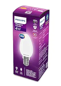 PHILIPS 4-watt Filament Candle LED Bulb | Diffused Candle Bulb For Home & Decoration | Bulb Base: E14, Warm White | Pack of 1