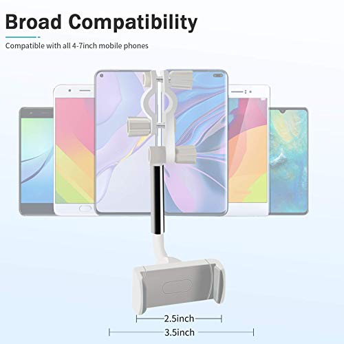 360 Degrees Rotating Phone Holder 2Pcs Car Phone Holder Mount Car Rearview Mirror Phone Mount Car Dashboard Phone Holder Car Vent Phone Mount Gps Phone Holder Car Accessories For Phone (White+White) #TOP4
