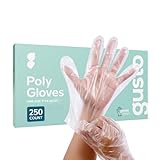 GUSTO [250 Count Disposable Poly Gloves for Food Prep, Cooking & Food Service – Clear Plastic, Latex & Powder Free, One Size (Formerly Comfy Package)