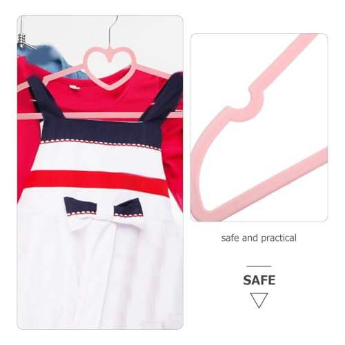 BESTonZON 10 Stück Samt-Kleiderbügel Niedliche Herz-Kleiderbügel Rosa Kunststoff- Mit 360-Grad-Drehhaken Für Jacken Hosen Hemden (Rosa)