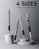 Ensemble de 25 porte-mines artistiques avec étui, porte-mines en métal 0,5, 0,7, 0,9 mm, broche d'embrayage de 2 mm (couleur HB 2H 2B 4B) avec 432 recharges de mine en graphite pour le dessin