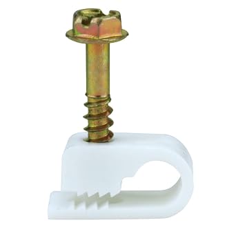 Skywalker Flexible Single Cable Screw Clips Pack of 100 / White