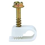 Skywalker Flexible Single Cable Screw Clips (Pack of 100 / White)