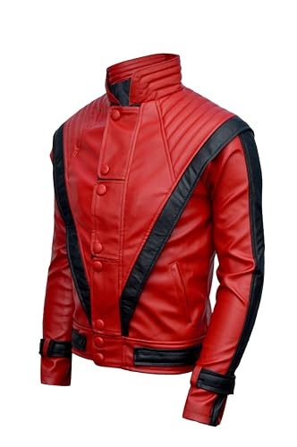 Image of Party&Dance wear - Red & Black leather Jacket - FAUX Leather - Singer Cosplay
