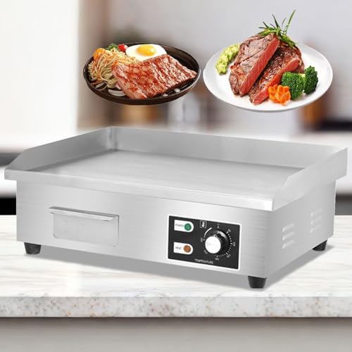 Plancha eléctrica para encimera, plancha eléctrica comercial para restaurante, control de temperatura, parrilla Teppanyaki antiadherente para familias, restaurantes, puestos en la carretera