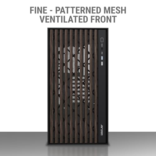 Image of Ant Esports Zen Wood C3 Mid-Tower Computer Case /Gaming Cabinet - Black | Support ATX, Micro-ATX, Mini-ITX