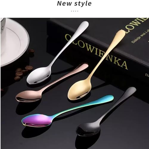 Image of Demitasse Espresso Spoons, Mini Coffee Spoon, 4 Inches Stainless Steel Small Spoons for Dessert, Set of 6(black)