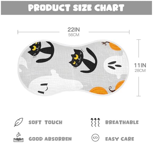 4 Pack Baby Burp Cloths, Soft Absorbent Burping Cloths for Babies, Cotton Milk Spit Up Rags, Large Size for Newborns, Baby Boys and Girls (Playful Black Cats)4