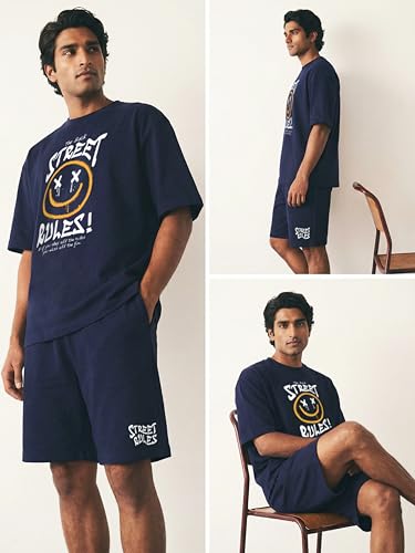 Image of Fflirtygo Men Graphic Print Cotton T-Shirt & Short Set for Men /Boys