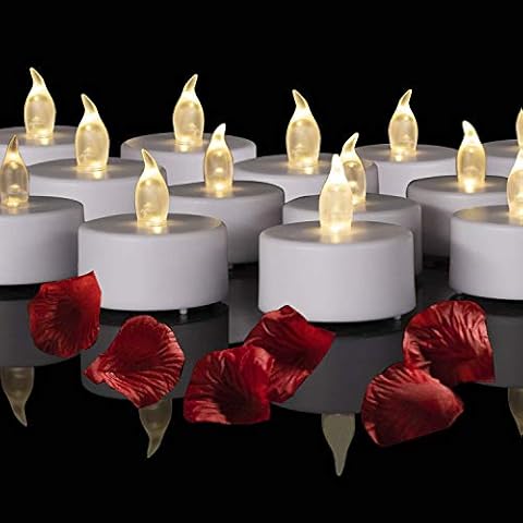 Battery Operated Flameless LED Tea Lights Candles 24-Pack Realistic Flickering Candle with Warm White Bulb Light for Christmas Halloween Decoration,Festivals,Weddings (24 Pack Warm White) Cover