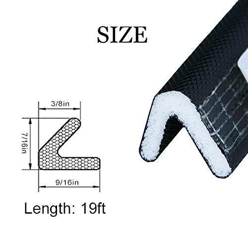 Weather Stripping Seal Strip For Doors/Windows Black, 1/2 Inch Wide V Shape Foam Self-Adhesive Door Jamb Weatherstrip Gap Blocker, Soundproofing/Gaps Anti-Collision, Black #TOP1