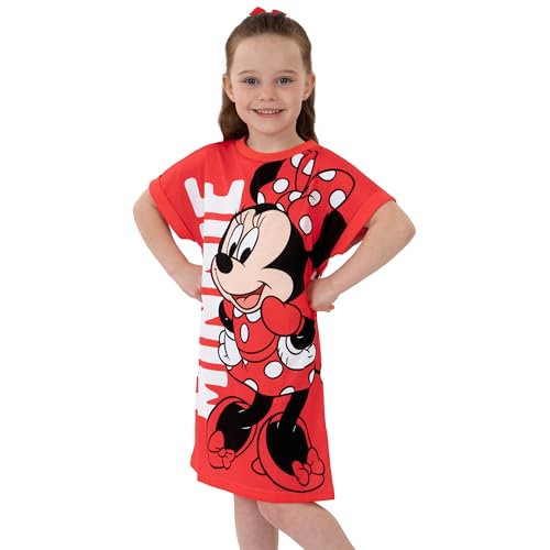 Disney Minnie Mouse Girls Nightdress, Minnie Girls Nightie, Polka Dot Night Dress For Kids, Red 3-4 Years - Image 4