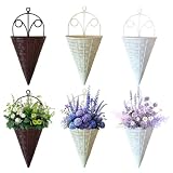 JOYWU 6 Pack Cone Shaped Wall Mounted Flower Baskets for Indoor Outdoor