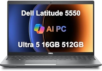 Dell Latitude 5550 5000 Business AI PC Laptop (15.6" FHD Anti-Glare, Intel 12-Core Ultra 5 125U (> i7-1355U), 16GB DDR5 RAM, 512GB SSD), Backlit, 1080p Webcam, Thunderbolt 4, Ethernet, Win 11 Pro