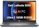 Dell Latitude 5550 5000 Business AI PC Laptop (15.6' FHD Anti-Glare, Intel 12-Core Ultra 5 125U ( i7-1355U), 16GB DDR5 RAM, 512GB SSD), Backlit, 1080p Webcam, Thunderbolt 4, Ethernet, Win 11 Pro
