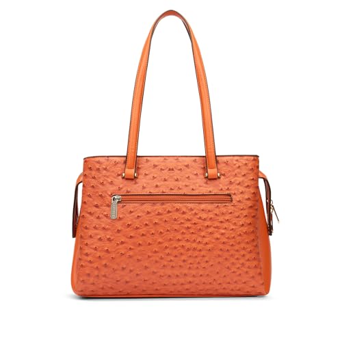 Image of Caprese Britney Large Satchel Bag for Women | Premium Animal Texture Faux Leather Shoulder Bag | Stylish Office & Casual Handbag | Spacious Tote with Zipper & Magnetic Button Closure