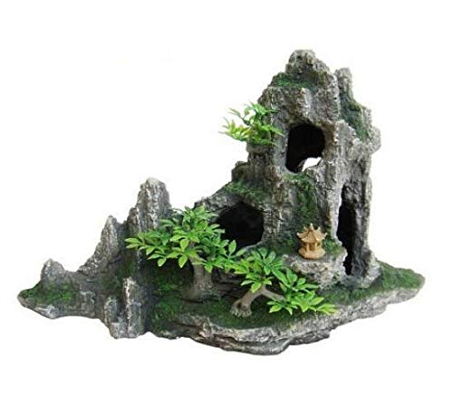Heritage HB016 peces de acuario tanque artificial escalonado Rock Formation adorno pintado decoración 27 cm Ocultar