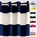 DriftAway Navy Striped Room Darkening Curtains Patriotic Horizontal Stripe Classic Grommet Drapes for Bedroom Living Room Thermal Insulated Panels for Boys Kids Holidays July 4th Labor Day