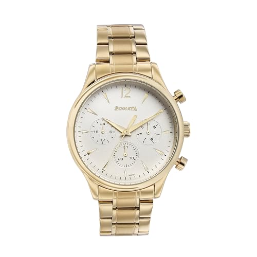 Sonata Quartz Multifunction White Dial Golden Stainless Steel Strap Watch for Men (B0DCNMZ7BW) Amazon Price History, Amazon Price Tracker
