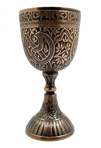Morcomart Luxurious Wine Chalice Goblet Arthur King Goblet Brass Drinking Communion Cup, Medieval Decor Beer Goblet 240ml