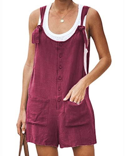 LPSSX Damen-Overall-TräGerhose Mit Eckigem Ausschnitt, äRmellos, Lockere...