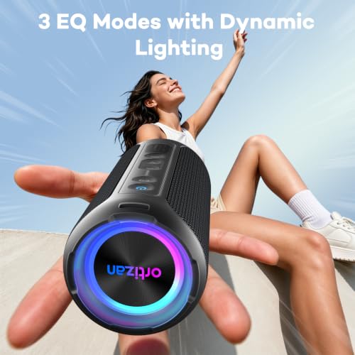 Image of Ortizan Portable Bluetooth Speaker Wireless (2nd Gen), 40W Loud Sound and Deep Bass, 30 Hours Playtime, IPX7 Waterproof, TWS for 2 Speakers Pairing for Shower, Outdoor, Electronics Gift (Black)