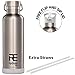 Rehydrate Pro 25oz Insulated Water Bottle with Straw, Bonus Lids and Leak Proof Flask to Keep Liquids Hot or Cold- Triple Wall Vacuum Water Bottle Insulated, Perfect for Gifts