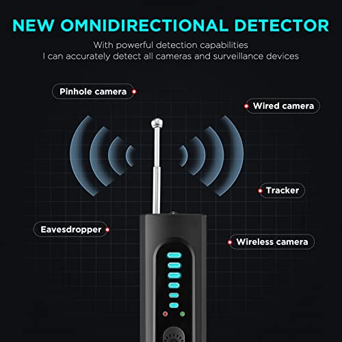 Hidden Camera Detector, Anti Spy Detector, Portable Bug Detector Device,RF Scanner Device for GPS Tracker Wireless Listening Device Hidden Camera Finder in Hotel,Office,Bathroom, 6 Levels Sensitivity - Image 2