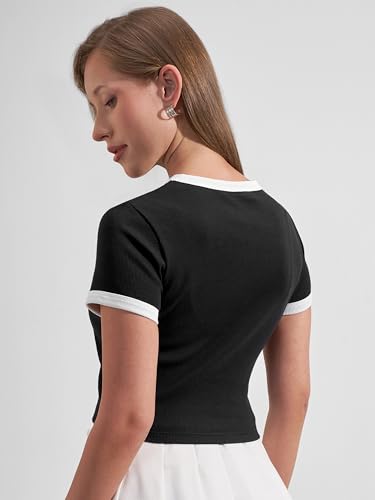 Image of Tokyo Talkies Women Pure Cotton Tops for Woman|Regular Fit Slim fit Crop Tops for Women Western|Top Tshirt for Women Stylish Western|Suitable for Casual and Workwear