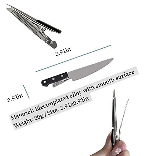 Dzyuzk - 2 Pack - Knife Hair Clip Women's Fashion Punk Hair Accessories Girls Cosplay Party Hair Accessories Punk Hair Clips Black Hair Clips Knife Hair Clip #TOP5