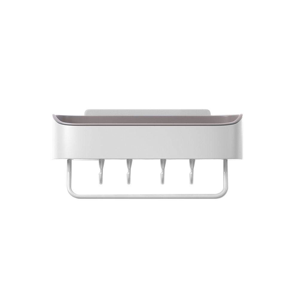 Étagère de salle de bain murale avec porte-serviette en métal noir et support douche cuisine D1