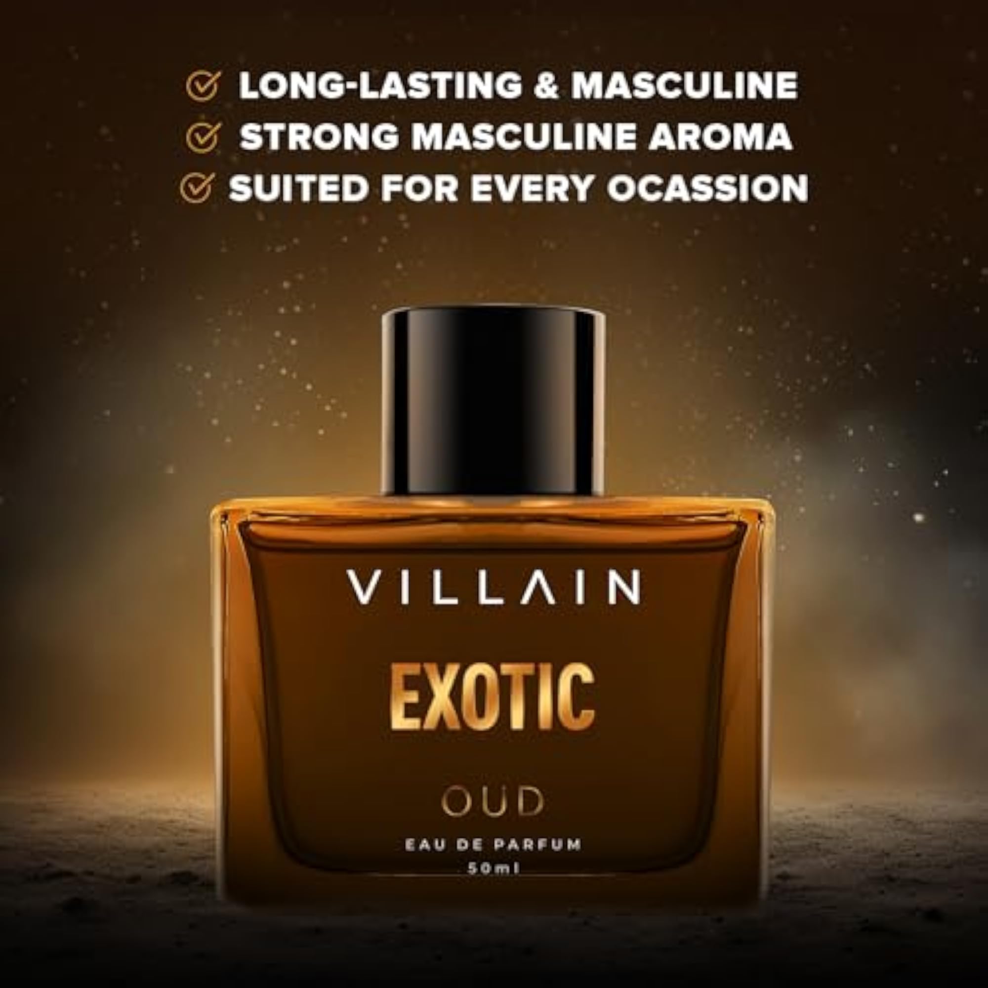 Oud Perfume for Men, Masculine Long Lasting Fragrance 50ml