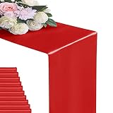 flohar 6Pack Table Runner 12 x 108 Inches Satin Silk Table Runner for Wedding, Birthday Party, Banqu
