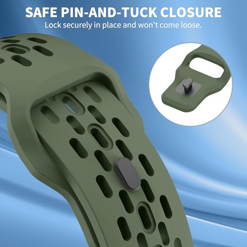 Image of Breathable Bands Compatible with Samsung Galaxy Watch 7 /6 /5 /4 Band 40mm 44mm /Galaxy Watch 6 /4 Classic 47mm 43mm 46mm 42mm /Watch 5 pro 45mm, 20mm Silicone Sport Replacement Strap